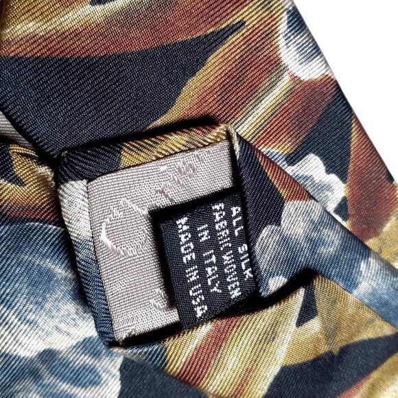 VTG Christian Dior Monsieur Tie Cocktail Party Fall Floral USA Made Italian Silk - Picture 5 of 11